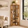 L-förmiges Eck-Bücherregal,5 Etagere Eckregal Produktbild-Vorschau 2