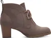A single brown lace-up ankle boot with a block heel is shown against a white background. Voir les images du produit