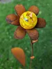 Rost Gartenstecker Blume mit Glaskugel 120 cm Metall Produktbild-Vorschau 2