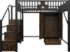 A loft bed with a wardrobe and stairs, shown against a white background. Podgląd zdjęcia produktu