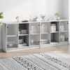 vidaXL Knihovna s dvířky Grey Sonoma 204x37x75 cm Materiál Náhled obrázku produktu 1