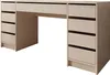 A beige desk with drawers on a white background. Voir les images du produit