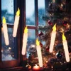LED candles hanging near a window and a Christmas tree. Produktbild-Vorschau