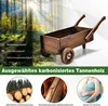 Dřevěný květináč, vozík na kolečkách, květinový vozík s Náhled obrázku produktu 2