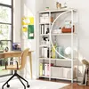 A home office or study area with a desk, chair, and a multi-shelf bookcase. Produktbild-Vorschau