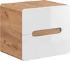Badezimmerschrank 60 Cm Eiche Weiß Glänzend 2 Schubladen Produktbild-Vorschau 1