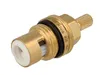 A close-up studio shot of a brass faucet cartridge with white ceramic components and black O-rings, set against a plain white background. Náhľad obrázku produktu