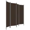 A brown room divider with four panels, shown against a white background. Náhľad obrázku produktu
