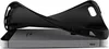 A black phone case is shown bent over a silver smartphone. Produktbild-Vorschau