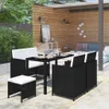 vidaXL 6-tlg. Garten-Essgruppe mit Auflagen Poly Rattan Produktbild-Vorschau 2