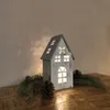 Holz LED Haus weiß silber 12 x 21cm Produktbild-Vorschau 7