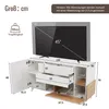 Merax Buffet brillant 130x40x70 cm en blanc & aspect bois, Voir les images du produit 7