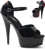 DELIGHT-660FH Damen Sandale von Pleaser, Schwarz Rot , EU Produktbild-Vorschau 1