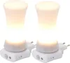 Two white LED plug-in night lights with a motion sensor and a cylinder-shaped frosted diffuser. Produktbild-Vorschau