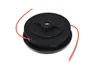 A black string trimmer head with orange trimmer line, isolated on a white background. Podgląd zdjęcia produktu