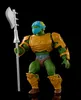 A Masters of the Universe Origins Eternian Guard Infiltrator action figure is posed against a black background, holding a silver weapon. Podgląd zdjęcia produktu