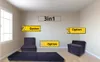 A room with a window, showing a multi-functional furniture item in different configurations. Podgląd zdjęcia produktu
