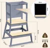 Baby Vivo Lernturm aus Holz - Mit Tafel in Grau Produktbild-Vorschau 6