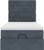 vidaXL Ottoman-Bett mit Matratzen Dunkelgrau 90x200 cm Samt Produktbild-Vorschau 6