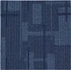 A close-up, top-down view of a blue carpet tile with a striped pattern. Produktbild-Vorschau