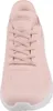 A close-up, front-facing view of a pink Skechers sneaker. Voir les images du produit