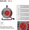 Prodlužovací kabel na bubnu 25 m / 4 zásuvky / červený / PVC / 230 V / 1,5 mm2 Náhled obrázku produktu