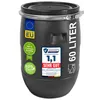 plasteo® 60 Liter Weithalsfass schwarz mit Deckel und Produktbild-Vorschau 1
