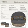 Bain de soleil rond modulable SANTORIN - marron naturel Voir les images du produit 6