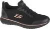 A single black Skechers shoe with rose gold accents is shown against a white background. Produktbild-Vorschau