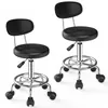 2-er Set Drehhocker Mit Rückenlehne Rollhocker Produktbild-Vorschau 1