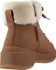 A close-up side view of a brown boot with a fur lining. Produktbild-Vorschau
