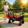 SAMAX Faltbarer Bollerwagen Offroad mit Dach - Schwarz / Produktbild-Vorschau 1