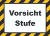 Vorsicht Stufe Schild A6 Rückseite selbstklebend Produktbild-Vorschau 1