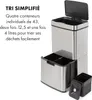 Touchless Poubelle avec capteur 72 litres 4 bacs ABS PP & Voir les images du produit 3