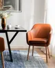BELIANI Esszimmerstuhl Goldbraun Kunstleder Holzbeine Retro Produktbild-Vorschau 2
