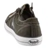 A close-up view of the back of a green sneaker. Voir les images du produit