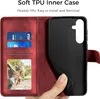 EASDNB Samsung Galaxy A55 5G Lederhülle Rot Flip Wallet Produktbild-Vorschau 5