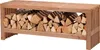 A wooden bench with a storage compartment filled with firewood. Produktbild-Vorschau