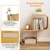 A product image showcasing a S-shaped bookshelf with decorative items and feature callouts. Podgląd zdjęcia produktu