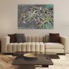 Leinwandbild Blumen Schwertlilien im Wind 120x80 Feeby Grau Produktbild-Vorschau 2