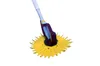 A pool cleaner with a yellow spiky base and a blue and purple handle, shown against a white background. Produktbild-Vorschau
