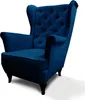 Dunkelblau Ohrensessel aus Velours Falco 86 cm Sessel mit Produktbild-Vorschau 2
