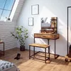 Schminktisch Vicco Fyrk Antikholz 80 cm mit Stuhl, Model Produktbild-Vorschau 4