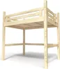 Hochbett in holz 140x200 Alpage mit treppenregal - Roh Produktbild-Vorschau 3