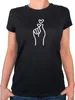 Huuraa Damen T-Shirt K-Pop Fingerherz Zeichen S Black Bio Produktbild-Vorschau 1