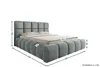 Asti Polsterbett 200x200 cm grau – Velluto Samtbezug, Produktbild-Vorschau 4