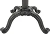 The base of a bar stool, made of dark metal with decorative elements. Voir les images du produit