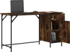vidaXL Počítačový stůl kouřový dub 131x48x75 cm materiál na Náhled obrázku produktu 4
