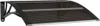 A black polycarbonate door canopy with a silver trim, mounted on a white background. Náhled obrázku produktu
