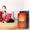 A person wearing festive socks is relaxing on a couch, holding a drink, with a small electric heater that mimics a fireplace in the foreground. Anteprima dell’immagine prodotto